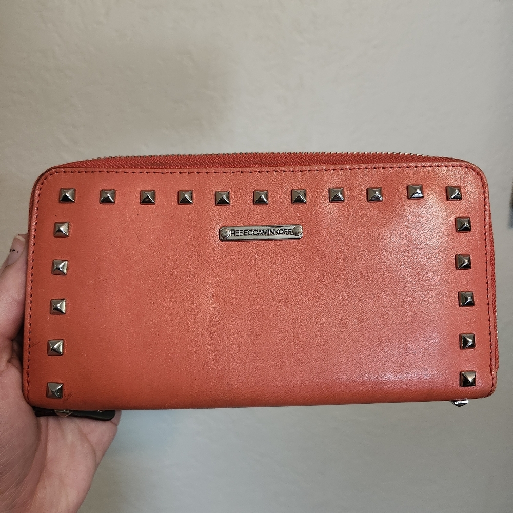 Rebecca Minkoff Orange Studded Wallet
